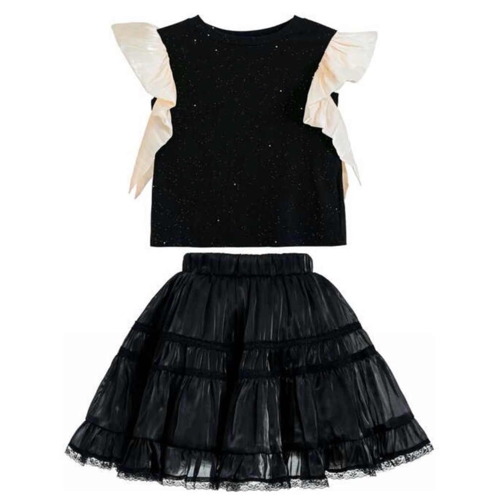 Tulleen Glitter Ruffle Skirt Set Size 10Y